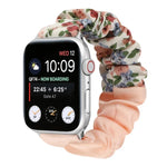 Schmetterlingsmuster Haargummi Stoff Uhrenarmband, Für Apple Watch Ultra 49mm / Series 8&7 45mm / SE 2&6&SE&5&4 44mm / 3&2&1 42mm, Für Apple Watch Series 8&7 41mm / SE 2&6&SE&5&4 40mm / 3&2&1 38mm