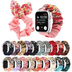 Schmetterlingsmuster Haargummi Stoff Uhrenarmband, Für Apple Watch Ultra 49mm / Series 8&7 45mm / SE 2&6&SE&5&4 44mm / 3&2&1 42mm, Für Apple Watch Series 8&7 41mm / SE 2&6&SE&5&4 40mm / 3&2&1 38mm