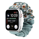 Schmetterlingsmuster Haargummi Stoff Uhrenarmband, Für Apple Watch Ultra 49mm / Series 8&7 45mm / SE 2&6&SE&5&4 44mm / 3&2&1 42mm, Für Apple Watch Series 8&7 41mm / SE 2&6&SE&5&4 40mm / 3&2&1 38mm