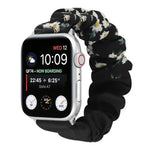 Schmetterlingsmuster Haargummi Stoff Uhrenarmband, Für Apple Watch Ultra 49mm / Series 8&7 45mm / SE 2&6&SE&5&4 44mm / 3&2&1 42mm, Für Apple Watch Series 8&7 41mm / SE 2&6&SE&5&4 40mm / 3&2&1 38mm