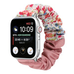 Schmetterlingsmuster Haargummi Stoff Uhrenarmband, Für Apple Watch Ultra 49mm / Series 8&7 45mm / SE 2&6&SE&5&4 44mm / 3&2&1 42mm, Für Apple Watch Series 8&7 41mm / SE 2&6&SE&5&4 40mm / 3&2&1 38mm