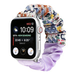 Schmetterlingsmuster Haargummi Stoff Uhrenarmband, Für Apple Watch Ultra 49mm / Series 8&7 45mm / SE 2&6&SE&5&4 44mm / 3&2&1 42mm, Für Apple Watch Series 8&7 41mm / SE 2&6&SE&5&4 40mm / 3&2&1 38mm