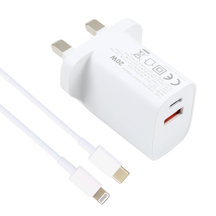 20-W-USB-C-/Typ-C- + USB-Anschlüsse Ladegerät mit 100-W-Typ-C-auf-8-Pin-Schnellladekabel, 1 m Typ-C-auf-8-Pin, UK-Stecker, 1 m Typ-C-auf-8-Pin, US-Stecker, 1 m Typ-C-auf-8-Pin, EU-Stecker, 2 m Typ-C-auf-8-Pin, UK-Stecker, 2 m Typ-C-auf-8-Pin, US-Stecker