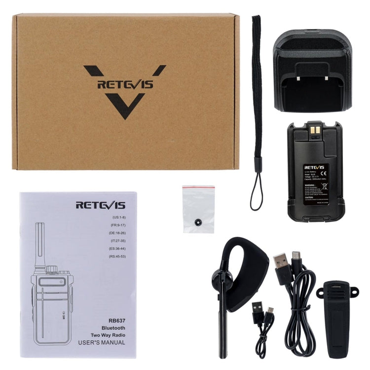 RETEVIS RB637 EU Frequenz PMR446 16 Kanäle Lizenzfreies Handfunkgerät mit Bluetooth, RB637