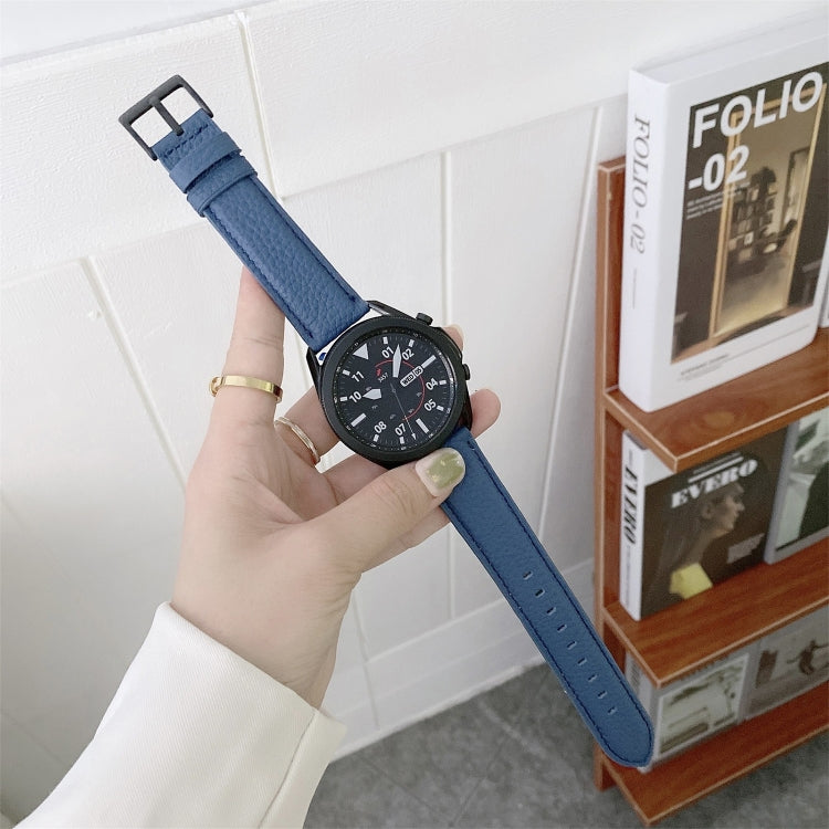 Genähtes Uhrenarmband aus Litschi-Textur-Leder, Ersatzarmband für Samsung Galaxy Watch 42mm, für Samsung Galaxy Watch 46mm, für Samsung Galaxy Watch 3 41mm, für Samsung Galaxy Watch 3 45mm, für Samsung Galaxy Watch Active2 40mm