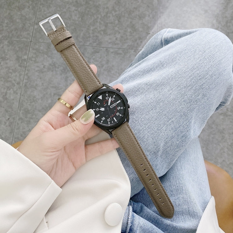 Genähtes Uhrenarmband aus Litschi-Textur-Leder, Ersatzarmband für Samsung Galaxy Watch 42mm, für Samsung Galaxy Watch 46mm, für Samsung Galaxy Watch 3 41mm, für Samsung Galaxy Watch 3 45mm, für Samsung Galaxy Watch Active2 40mm