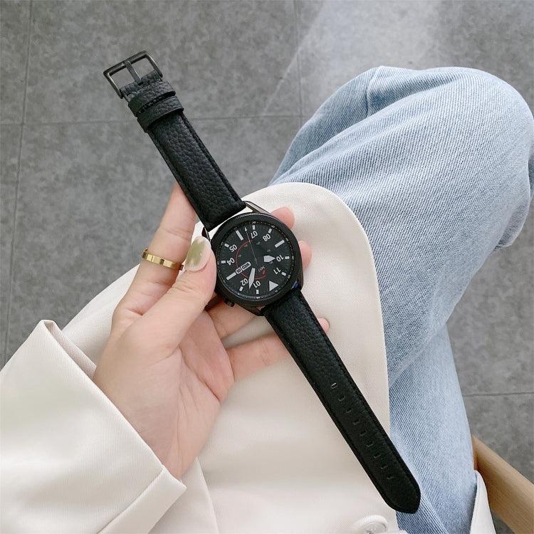 Ersatzarmband aus Leder mit Litschi-Textur, passend für Samsung Galaxy Watch Active2 44mm und Samsung Galaxy Watch Active