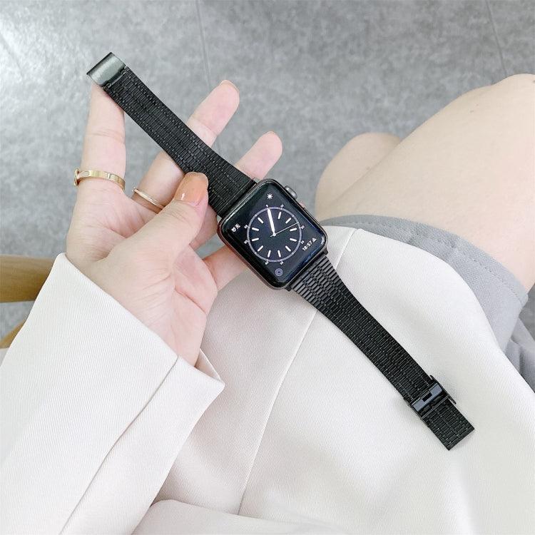 Farblich passendes Edelstahl-Ersatzarmband mit sieben Perlen, für Apple Watch Series 7 (41 mm), 6, SE, 5 und 4 (40 mm) sowie für Apple Watch Series 7 (45 mm), 6, SE, 5 und 4 (44 mm).