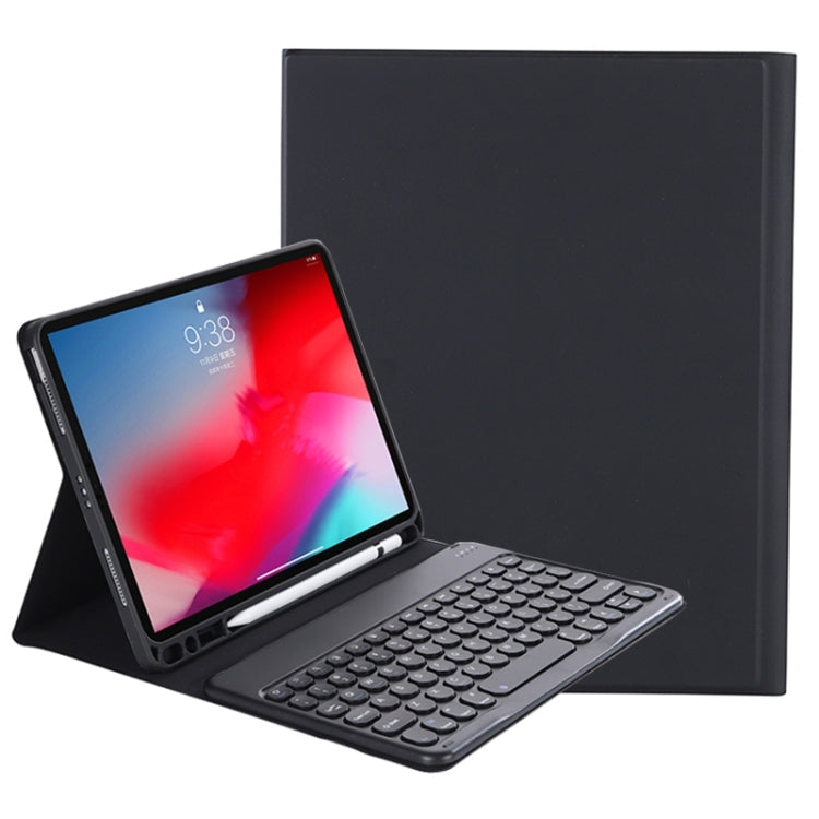 Y-C11B 2021 Abnehmbare Bonbonfarbene Hautstruktur Rundtasten Bluetooth Tastatur Lederhülle mit Stifthalter & Ständer, Für iPad Pro 11 2021 / Air4 / Air5 / Pro 11