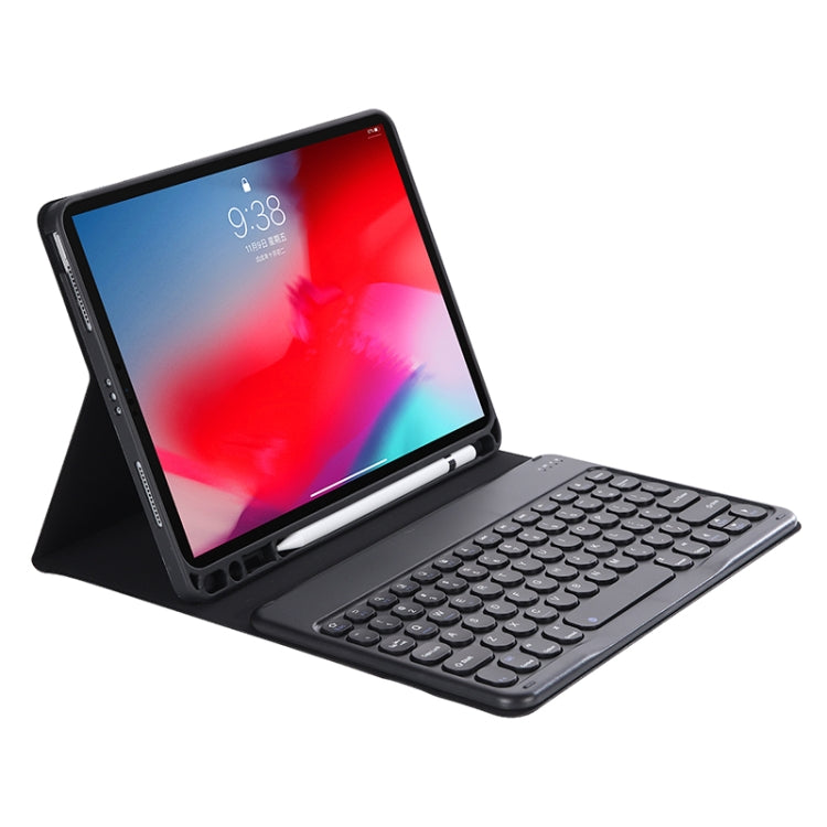 Y-C11B 2021 Abnehmbare Bonbonfarbene Hautstruktur Rundtasten Bluetooth Tastatur Lederhülle mit Stifthalter & Ständer, Für iPad Pro 11 2021 / Air4 / Air5 / Pro 11