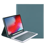 Y-C11B 2021 Abnehmbare Bonbonfarbene Hautstruktur Rundtasten Bluetooth Tastatur Lederhülle mit Stifthalter & Ständer, Für iPad Pro 11 2021 / Air4 / Air5 / Pro 11