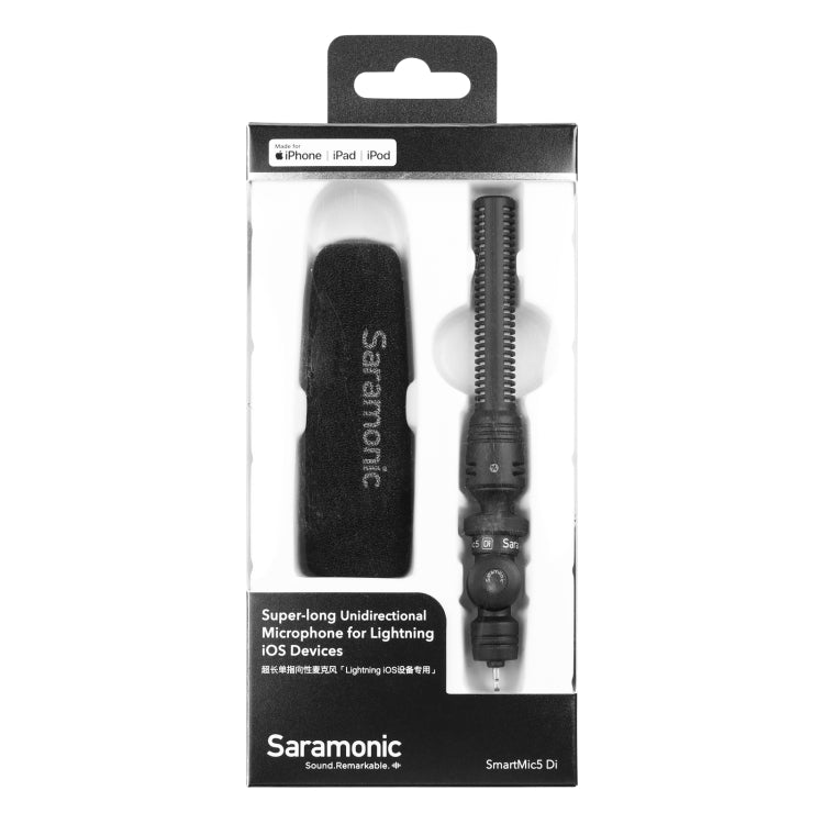Saramonic SmartMic5 Di Superlanger Unidirektionaler Mikrofon für 8-Pin Schnittstellen Geräte, SmartMic5 Di