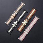 Leuchtendes Ersatzarmband aus Rindsleder, passend für Apple Watch Series 7 (41 mm), 6, SE, 5 und 4 (40 mm) sowie für Apple Watch Series 7 (45 mm), 6, SE, 5 und 4 (44 mm).