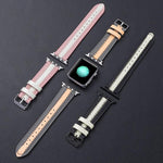Leuchtendes Ersatzarmband aus Rindsleder, passend für Apple Watch Series 7 (41 mm), 6, SE, 5 und 4 (40 mm) sowie für Apple Watch Series 7 (45 mm), 6, SE, 5 und 4 (44 mm).