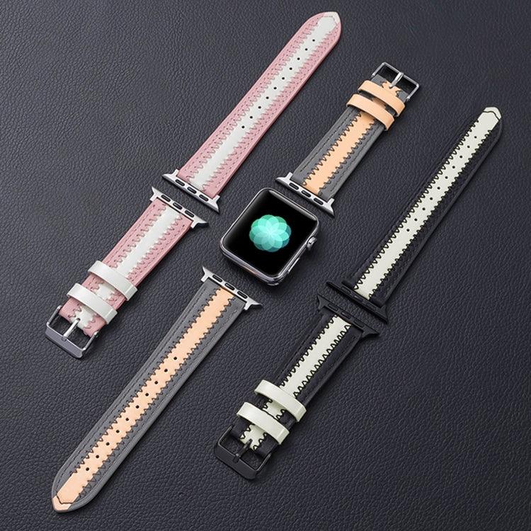 Leuchtendes Ersatzarmband aus Rindsleder, passend für Apple Watch Series 7 (41 mm), 6, SE, 5 und 4 (40 mm) sowie für Apple Watch Series 7 (45 mm), 6, SE, 5 und 4 (44 mm).