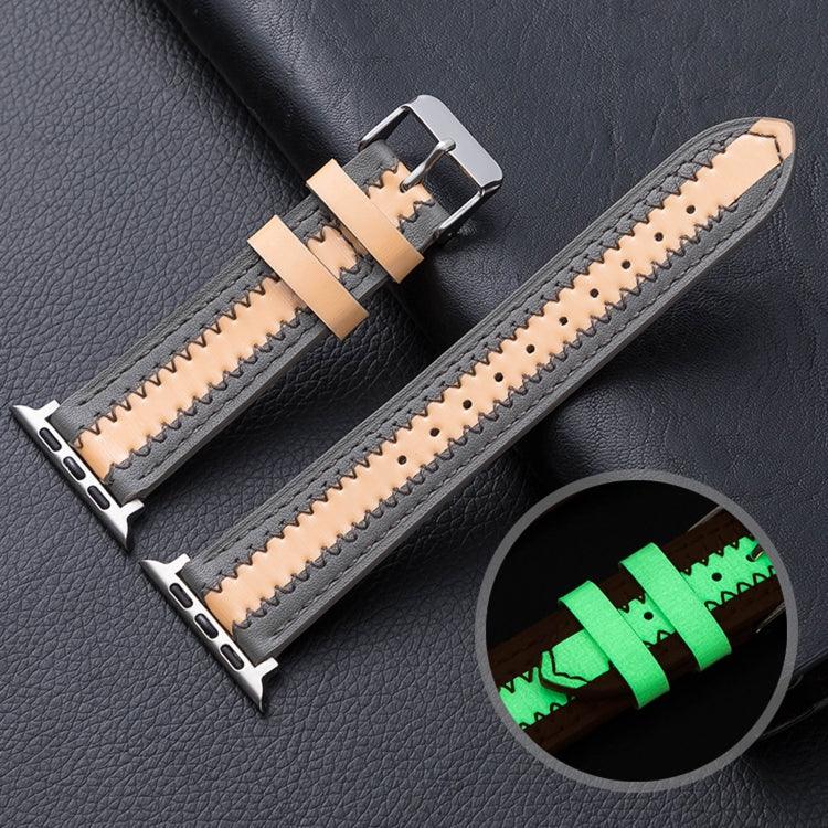 Leuchtendes Ersatzarmband aus Rindsleder, passend für Apple Watch Series 7 (41 mm), 6, SE, 5 und 4 (40 mm) sowie für Apple Watch Series 7 (45 mm), 6, SE, 5 und 4 (44 mm).