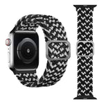 Buckle Braided Elastic Strap Watch Band For Apple Watch Series 9&8&7 41mm / SE 3&SE 2&6&SE&5&4 40mm / 3&2&1 38mm(Rainbow Color), For Apple Watch Series 7 45mm / 6 & SE & 5 & 4 44mm / 3 & 2 & 1 42mm