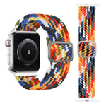 Geflochtenes Elastisches Schnallenarmband für Apple Watch Series 9&8&7 41mm / SE 3&SE 2&6&SE&5&4 40mm / 3&2&1 38mm (Regenbogenfarbe), Für Apple Watch Series 8&7 41mm / SE 2&6&SE&5&4 40mm / 3&2&1 38mm