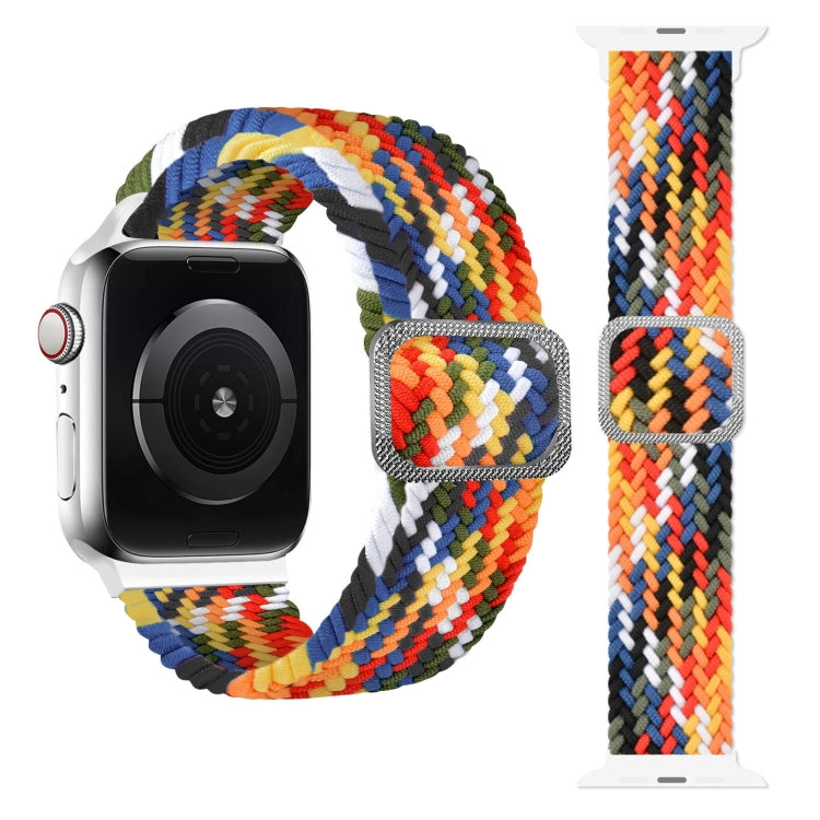 Geflochtenes Elastisches Schnallenarmband für Apple Watch Series 9&8&7 41mm / SE 3&SE 2&6&SE&5&4 40mm / 3&2&1 38mm (Regenbogenfarbe), Für Apple Watch Series 8&7 41mm / SE 2&6&SE&5&4 40mm / 3&2&1 38mm