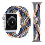 Geflochtenes Elastisches Schnallenarmband für Apple Watch Series 9&8&7 41mm / SE 3&SE 2&6&SE&5&4 40mm / 3&2&1 38mm (Regenbogenfarbe), Für Apple Watch Series 8&7 41mm / SE 2&6&SE&5&4 40mm / 3&2&1 38mm