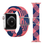 Geflochtenes Elastisches Schnallenarmband für Apple Watch Series 9&8&7 41mm / SE 3&SE 2&6&SE&5&4 40mm / 3&2&1 38mm (Regenbogenfarbe), Für Apple Watch Series 8&7 41mm / SE 2&6&SE&5&4 40mm / 3&2&1 38mm
