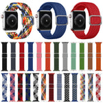 Geflochtenes Elastisches Schnallenarmband für Apple Watch Series 9&8&7 41mm / SE 3&SE 2&6&SE&5&4 40mm / 3&2&1 38mm (Regenbogenfarbe), Für Apple Watch Series 8&7 41mm / SE 2&6&SE&5&4 40mm / 3&2&1 38mm
