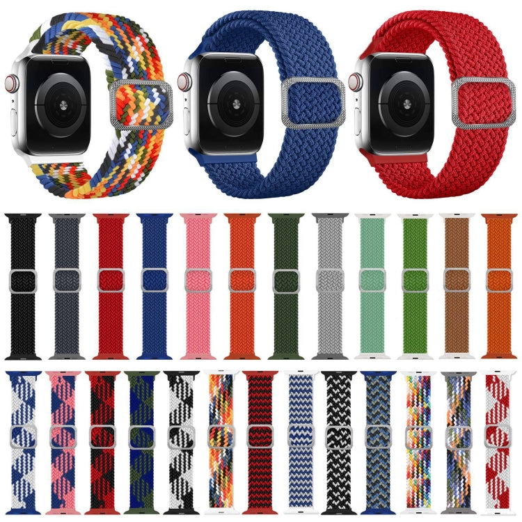 Geflochtenes Elastisches Schnallenarmband für Apple Watch Series 9&8&7 41mm / SE 3&SE 2&6&SE&5&4 40mm / 3&2&1 38mm (Regenbogenfarbe), Für Apple Watch Series 8&7 41mm / SE 2&6&SE&5&4 40mm / 3&2&1 38mm