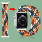 Geflochtenes Elastisches Schnallenarmband für Apple Watch Series 9&8&7 41mm / SE 3&SE 2&6&SE&5&4 40mm / 3&2&1 38mm (Regenbogenfarbe), Für Apple Watch Series 8&7 41mm / SE 2&6&SE&5&4 40mm / 3&2&1 38mm