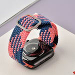 Geflochtenes Elastisches Schnallenarmband für Apple Watch Series 9&8&7 41mm / SE 3&SE 2&6&SE&5&4 40mm / 3&2&1 38mm (Regenbogenfarbe), Für Apple Watch Series 8&7 41mm / SE 2&6&SE&5&4 40mm / 3&2&1 38mm