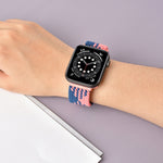 Geflochtenes Elastisches Schnallenarmband für Apple Watch Series 9&8&7 41mm / SE 3&SE 2&6&SE&5&4 40mm / 3&2&1 38mm (Regenbogenfarbe), Für Apple Watch Series 8&7 41mm / SE 2&6&SE&5&4 40mm / 3&2&1 38mm