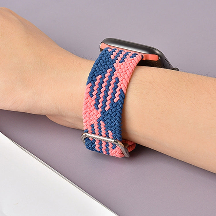 Geflochtenes Elastisches Schnallenarmband für Apple Watch Series 9&8&7 41mm / SE 3&SE 2&6&SE&5&4 40mm / 3&2&1 38mm (Regenbogenfarbe), Für Apple Watch Series 8&7 41mm / SE 2&6&SE&5&4 40mm / 3&2&1 38mm