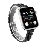 Edelstahl-Uhrenarmband „Small Waist Seven Beads“ für Apple Watch Series 6 & SE &, für Apple Watch Series 7 45 mm / 6 & SE & 5 & 4 44 mm / 3 & 2 & 1 42 mm, für Apple Watch Series 8 & 7 41 mm / SE 2 & 6 & SE & 5 & 4 40 mm / 3 & 2 & 1 38 mm