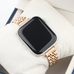 Schmale Taille Sieben Perlen Edelstahl Armband für Apple Watch Series 6 & SE &, für Apple Watch Series 7 45 mm / 6 & SE & 5 & 4 44 mm / 3 & 2 & 1 42 mm, für Apple Watch Series 8 & 7 41 mm / SE 2 & 6 & SE & 5 & 4 40 mm / 3 & 2 & 1 38 mm