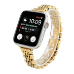 Schmale Taille Sieben Perlen Edelstahl Armband für Apple Watch Series 6 & SE &, für Apple Watch Series 7 45 mm / 6 & SE & 5 & 4 44 mm / 3 & 2 & 1 42 mm, für Apple Watch Series 8 & 7 41 mm / SE 2 & 6 & SE & 5 & 4 40 mm / 3 & 2 & 1 38 mm