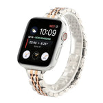 Schmale Taille Sieben Perlen Edelstahl Armband für Apple Watch Series 6 & SE &, für Apple Watch Series 7 45 mm / 6 & SE & 5 & 4 44 mm / 3 & 2 & 1 42 mm, für Apple Watch Series 8 & 7 41 mm / SE 2 & 6 & SE & 5 & 4 40 mm / 3 & 2 & 1 38 mm