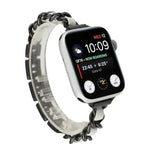 Kleines Taillen-Sieben-Perlen-Edelstahlarmband für Apple Watch Series 6 & SE &, für Apple Watch Ultra 49mm / Series 8&7 45mm / SE 2&6&SE&5&4 44mm / 3&2&1 42mm, für Apple Watch Series 8&7 41mm / SE 2&6&SE&5&4 40mm / 3&2&1 38mm