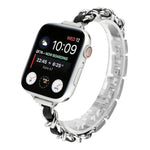 Kleines Taillen-Sieben-Perlen-Edelstahlarmband für Apple Watch Series 6 & SE &, für Apple Watch Ultra 49mm / Series 8&7 45mm / SE 2&6&SE&5&4 44mm / 3&2&1 42mm, für Apple Watch Series 8&7 41mm / SE 2&6&SE&5&4 40mm / 3&2&1 38mm
