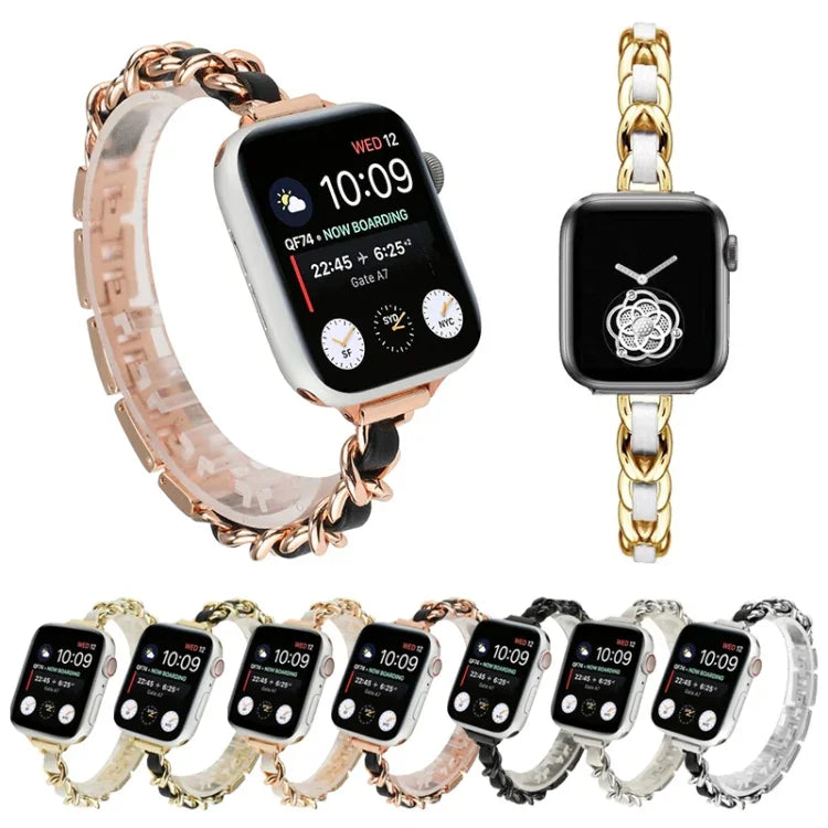 Kleines Taillen-Sieben-Perlen-Edelstahlarmband für Apple Watch Series 6 & SE &, für Apple Watch Ultra 49mm / Series 8&7 45mm / SE 2&6&SE&5&4 44mm / 3&2&1 42mm, für Apple Watch Series 8&7 41mm / SE 2&6&SE&5&4 40mm / 3&2&1 38mm
