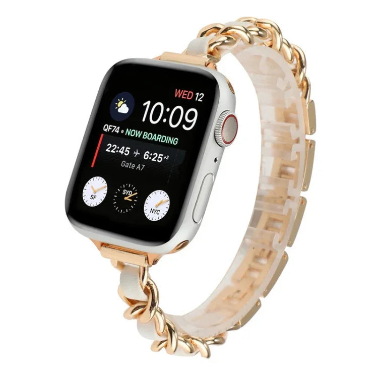 Kleines Taillen-Sieben-Perlen-Edelstahlarmband für Apple Watch Series 6 & SE &, für Apple Watch Ultra 49mm / Series 8&7 45mm / SE 2&6&SE&5&4 44mm / 3&2&1 42mm, für Apple Watch Series 8&7 41mm / SE 2&6&SE&5&4 40mm / 3&2&1 38mm