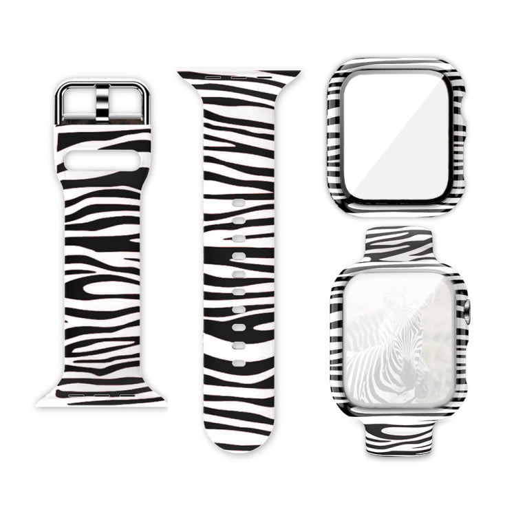 Silikon-Druck integriertes Ersatz-Uhrengehäuse-Armband, für Apple Watch Series 6 / 5 / 4 / Watch SE 44mm, für Apple Watch Series 6 / 5 / 4 / Watch SE 40mm, für Apple Watch Series 3 & 2 & 1 42mm