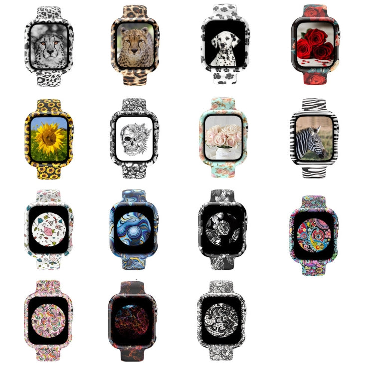 Silikon-Druck integriertes Ersatz-Uhrengehäuse-Armband, für Apple Watch Series 6 / 5 / 4 / Watch SE 44mm, für Apple Watch Series 6 / 5 / 4 / Watch SE 40mm, für Apple Watch Series 3 & 2 & 1 42mm