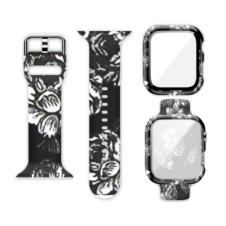 Silikon-Druck integriertes Ersatz-Uhrengehäuse-Armband, für Apple Watch Series 6 / 5 / 4 / Watch SE 44mm, für Apple Watch Series 6 / 5 / 4 / Watch SE 40mm, für Apple Watch Series 3 & 2 & 1 42mm