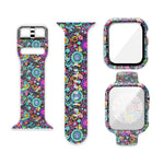 Silikon-Druck integriertes Ersatz-Uhrengehäuse-Armband, für Apple Watch Series 6 / 5 / 4 / Watch SE 44mm, für Apple Watch Series 6 / 5 / 4 / Watch SE 40mm, für Apple Watch Series 3 & 2 & 1 42mm