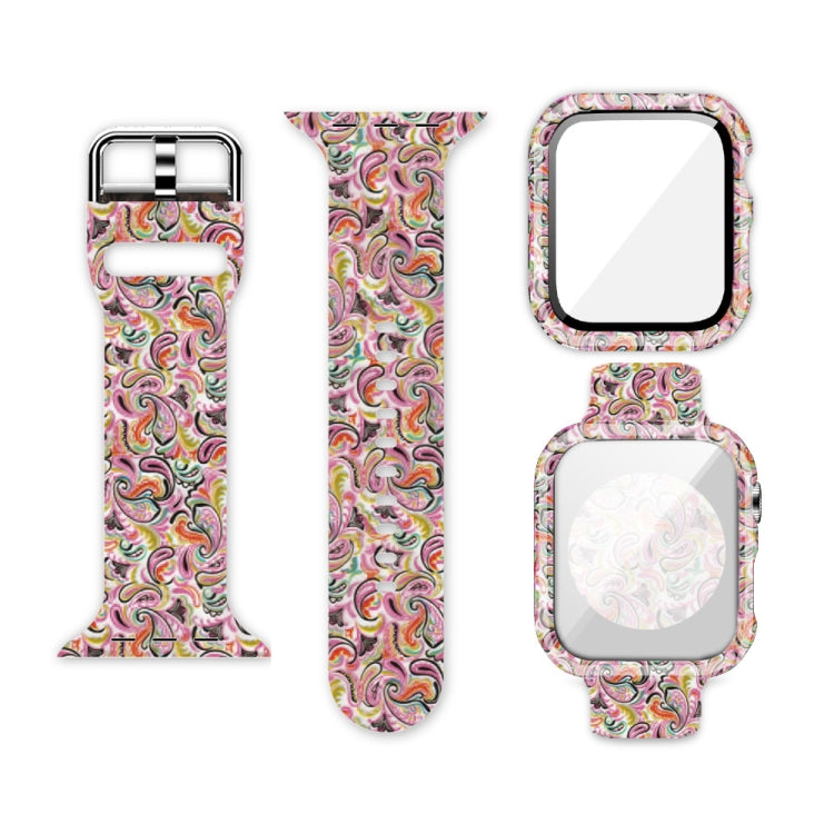 Silikon-Druck integriertes Ersatz-Uhrengehäuse-Armband, für Apple Watch Series 6 / 5 / 4 / Watch SE 44mm, für Apple Watch Series 6 / 5 / 4 / Watch SE 40mm, für Apple Watch Series 3 & 2 & 1 42mm