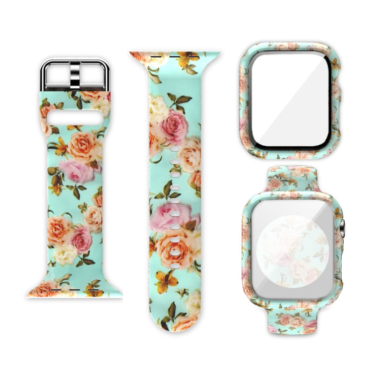 Silikon-Druck integriertes Ersatz-Uhrengehäuse-Armband, für Apple Watch Series 6 / 5 / 4 / Watch SE 44mm, für Apple Watch Series 6 / 5 / 4 / Watch SE 40mm, für Apple Watch Series 3 & 2 & 1 42mm