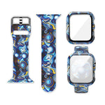 Silikon-Druck integriertes Ersatz-Uhrengehäuse-Armband, für Apple Watch Series 6 / 5 / 4 / Watch SE 44mm, für Apple Watch Series 6 / 5 / 4 / Watch SE 40mm, für Apple Watch Series 3 & 2 & 1 42mm