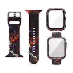 Silikon-Druck integriertes Ersatz-Uhrengehäuse-Armband, für Apple Watch Series 6 / 5 / 4 / Watch SE 44mm, für Apple Watch Series 6 / 5 / 4 / Watch SE 40mm, für Apple Watch Series 3 & 2 & 1 42mm