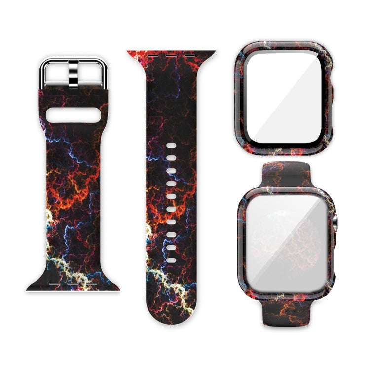 Silikon-Druck integriertes Ersatz-Uhrengehäuse-Armband, für Apple Watch Series 6 / 5 / 4 / Watch SE 44mm, für Apple Watch Series 6 / 5 / 4 / Watch SE 40mm, für Apple Watch Series 3 & 2 & 1 42mm
