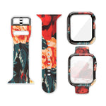 Silikon-Druck integriertes Ersatz-Uhrengehäuse-Armband, für Apple Watch Series 6 / 5 / 4 / Watch SE 44mm, für Apple Watch Series 6 / 5 / 4 / Watch SE 40mm, für Apple Watch Series 3 & 2 & 1 42mm
