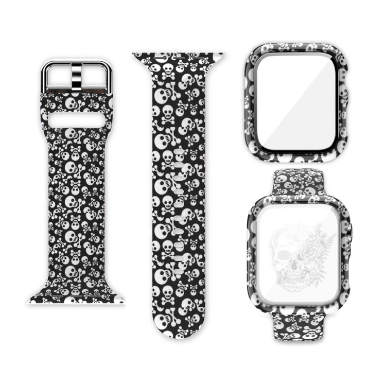 Silikon-Druck integriertes Ersatz-Uhrengehäuse-Armband, für Apple Watch Series 6 / 5 / 4 / Watch SE 44mm, für Apple Watch Series 6 / 5 / 4 / Watch SE 40mm, für Apple Watch Series 3 & 2 & 1 42mm